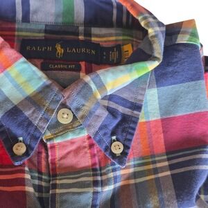 Ralph Lauren Classic Fit‎ Plaid Short Sleeve Button Down Shirt Mens